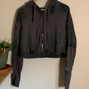 ALO Yoga Cropped Hoodie with Thumb Slits size M